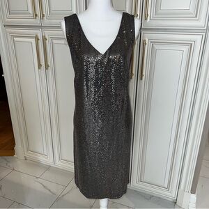 Connected Apparel Black and Tan Dress